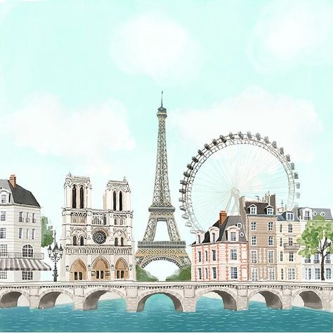 Paris and French culture in general is always such an inspiration for me! I've made this illustration for @papyrusbrand for stationery… Leap Movie, Paris Drawing, Paris Illustration, Paris Wallpaper, Laptop Backgrounds, House Illustration, City Illustration, French Culture, Paris Art