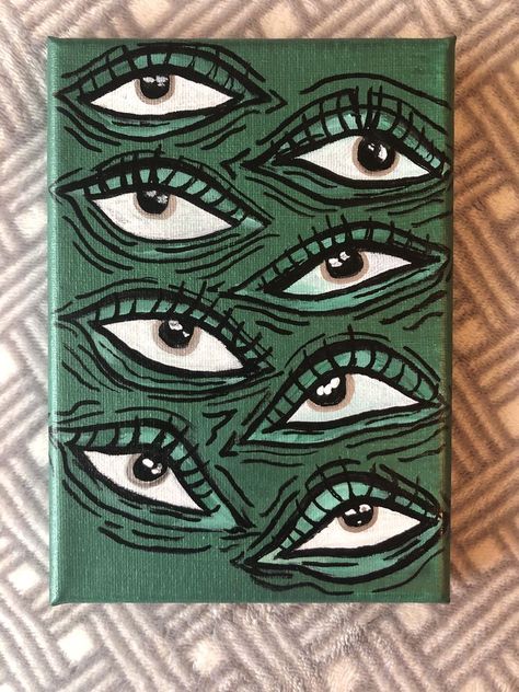 Painting An Eye, Eyes Art, Original Canvas Painting, Boho Painting, Hippie Painting, Small Canvas Paintings, Cute Canvas Paintings, Art Tools Drawing, Canvas Painting Designs