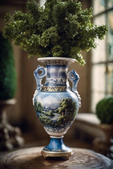 Baroque Ceramic Vase Check more at https://paintlyx.com/baroque-ceramic-vase/ Baroque Vases, Rococo Ceramics, Royal Copley Vase, Blue Dragon Vase Million 7.5, Lalique Crystal Vase, Ceramic Vase, Berlin, Vase, Ceramics