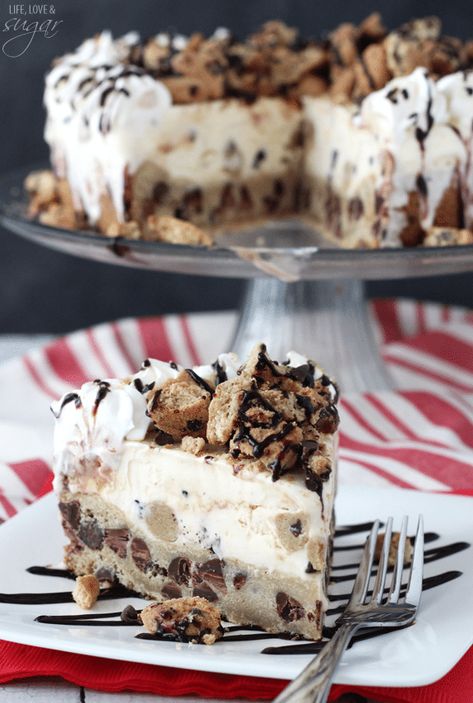 Cookie Ice Cream Cake, Diy Ice Cream Cake, Cookie Ice Cream, Ice Cream Pie, Ice Cream Cake Recipe, Cookie Dough Ice Cream, Torte Cupcake, Cookie Cake Recipe, Cream Cakes