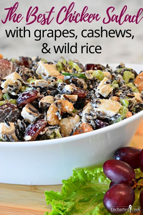 Savory Chicken Salad, Wild Rice And Chicken, Classic Chicken Salad Recipe, Wild Rice Salad Recipe, Classic Chicken Salad, Wild Rice Recipes, Chicken Salad With Grapes, Rice And Chicken, Rice Salad Recipes