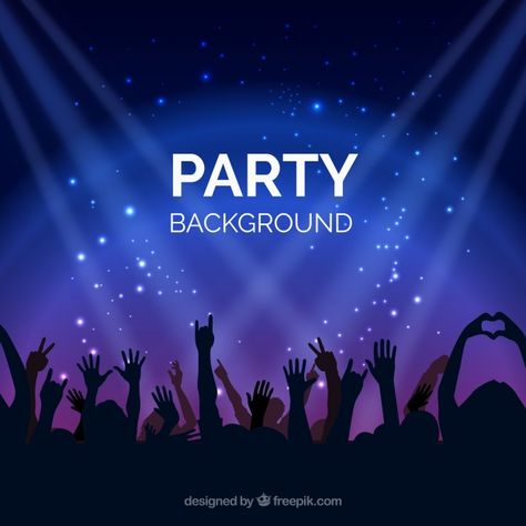 Bright background with party people Free... | Premium Vector #Freepik #vector #background #people #party #celebration Freshers Day Poster Background, Freshers Party Banner Design, Dj Party Poster Background, Background With People, Party Banner Background, Confetti Backdrop, Circus Background, Freshers Party, Silhouette People