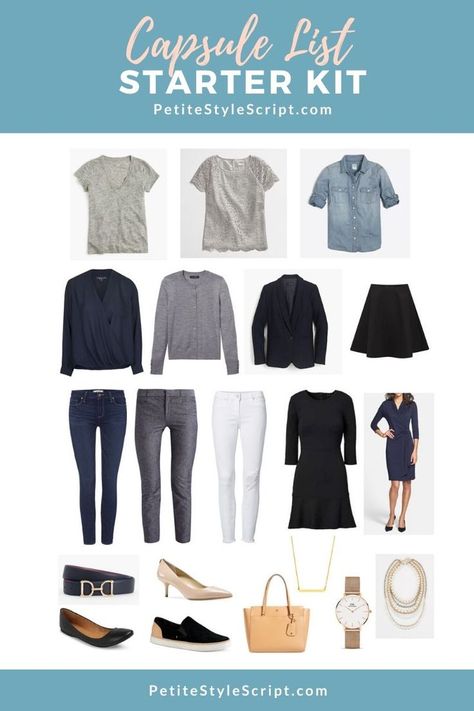 Petite Curvy Capsule Wardrobe, Pharmacist Outfit, Doctor Work Outfit, Petite Capsule Wardrobe, Petite Wardrobe, Women In Medicine, Business Capsule, Capsule Wardrobe List, Work Appropriate Outfits