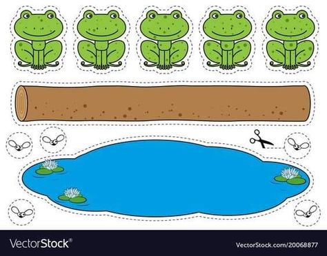 Five Green And Speckled Frogs Printable, 5 Speckled Frogs, Five Little Speckled Frogs, 5 Little Speckled Frogs, Frogs Preschool, Cartoon Frogs, Speckled Frogs, Frog Activities, Frog Games