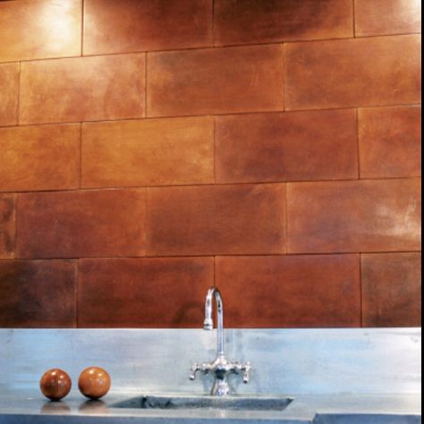 Leather tiles, great example of use. This is something we do in Barbaroosa Leather as well. Potpourri Decorations, Leather Doors, Leather Walls, Leather Panelling, Leather Wall Panels, Wall Panel System, Ann Sacks Tiles, Ann Sacks, Stone Accessories