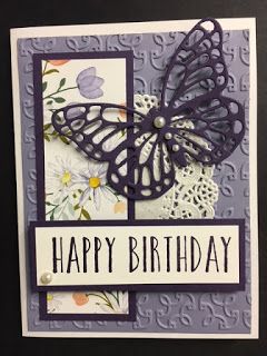 Doily Cards, Butterfly Birthday Cards, Butterfly Card, Birthday Cards For Women, Birthday Card Ideas, Embossed Cards, Birthday Cards Diy, Butterfly Cards, Stamping Up Cards