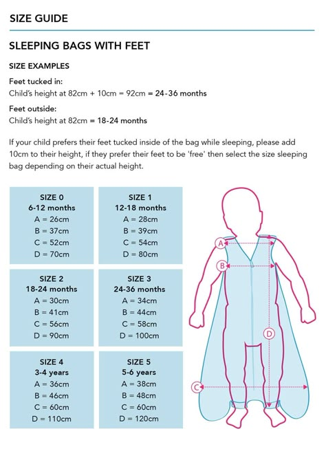 Baby Sleeping Bag Size Guide Baby Sleeping Bag Pattern, Sleeping Bag Pattern, Toddler Sleeping Bag, Baby Slaapzakken, Baby Diy Sewing, Kids Sleeping Bags, Sewing Baby Clothes, Baby Sleep Sack, Baby Sewing Projects