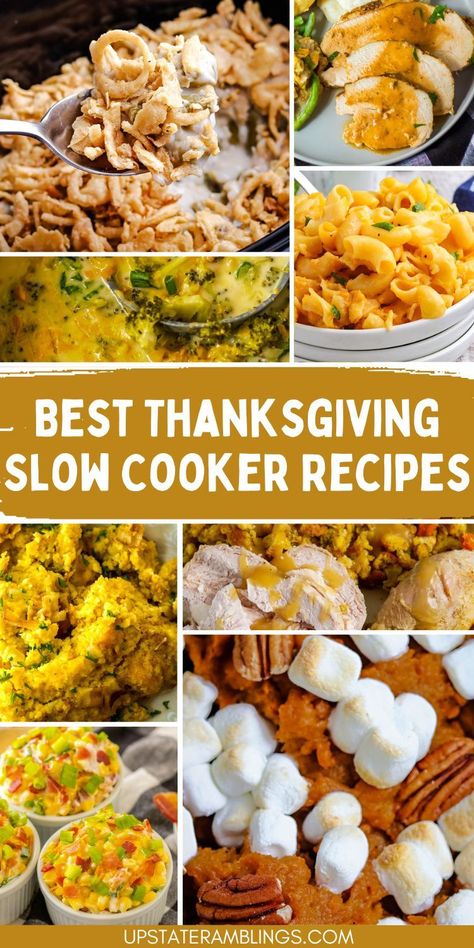 Best Thanksgiving Slow Cooker Recipes Thanksgiving Crockpot Recipes Dessert, Easy Fall Crockpot Recipes, Crockpot Thanksgiving Sides, Crockpot Thanksgiving Recipes, Thanksgiving Slow Cooker Recipes, Thanksgiving Crockpot, Slow Cooker Thanksgiving, Thanksgiving Slow Cooker, Crockpot Thanksgiving