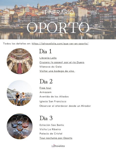 Qué hacer y ver en Oporto, Portugal. Itinerario para 1, 2 y 3 días en Porto. Planes detallados y mapa para tu ruta.  #oporto #itinerarioporto #viajaroporto #queveroporto Itinerary Design, Portugal Vacation, Portugal Travel, Porto Portugal, Travel Diary, 1 2 3, 3 D, Portugal, Travel