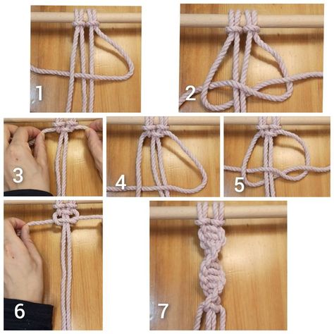 spiral knot, half square knot Cord Bracelet Diy, Spiral Knot, Cords Crafts, Macrame Plant Hanger Tutorial, Macrame Knots Tutorial, Boho Crafts Diy, Best Friend Bracelets, Macrame Supplies, Knots Tutorial