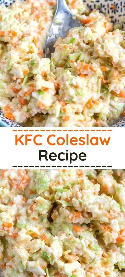 I have tried to duplicate the KFC coleslaw recipe for some time now, and among all the coleslaw recipes I’ve tried, this is the best. It’s creamy and tangy, and the cabbage is cut small, just like the original. Coleslaw Recept, Recipe Coleslaw, Best Coleslaw, Best Coleslaw Recipe, Kfc Coleslaw Recipe, Coleslaw Recipe Easy, Coleslaw Salad, Kfc Recipe, Copy Cats