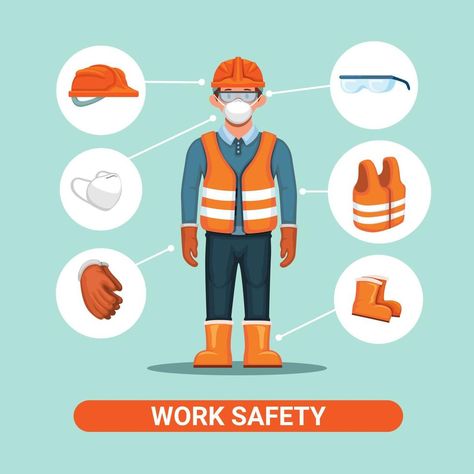 Work safety uniform. construction worker safety equipment instruction illustration vector Instruction Illustration, Safety Poster, Worker Safety, Safety Instructions, Doodle Icon, Lifestyle Illustration, Safety Clothing, Electrical Safety, Occupational Health And Safety