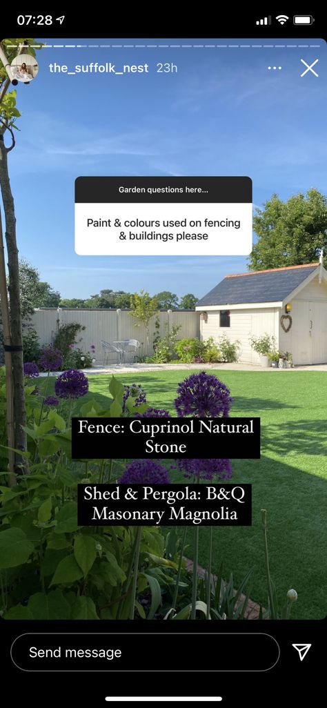 Fence Colour Ideas Color Schemes, Natural Stone Cuprinol, Cream Garden Fence, Cuprinol Natural Stone Fence, Fence Colour Ideas, Cuprinol Natural Stone, Garden Fence Colours, Fence Colours, Grey Fences