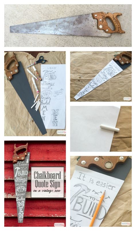 Vintage Saw Ideas, Old Hand Saw Ideas, Handsaw Decor, Old Saws Ideas Diy Projects, Old Hand Saw Ideas Projects, Hand Saw Decor, Hand Saw Art Ideas, Chalk Art Signs, Drawing Paper Roll