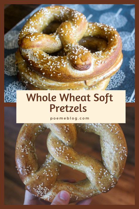 Whole Wheat Pretzels, Healthy Soft Pretzels, Whole Wheat Snacks, Whole Wheat Flour Recipes Healthy, Healthy Pretzel Recipe, Whole Wheat Soft Pretzel Recipe, Whole Wheat Pastry Flour Recipes, Whole Wheat Desserts, Whole Wheat Pretzel Recipe