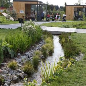 Swale Landscaping, Green Infrastructure, Landscape Park, Easy Landscaping, Dry Creek, Garden Architecture, Water Management, Rain Garden, Green Park