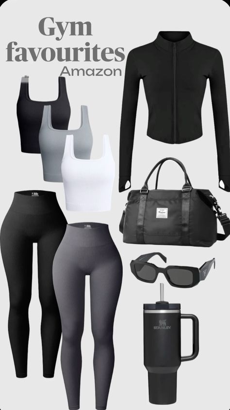 Gym Bag Essentials Women, Gym Attire Women, Minimalist Gym, Amazon Activewear, Gym Outfit Ideas, Gymwear Outfits, My Gym, Gym Attire, Stylish Activewear