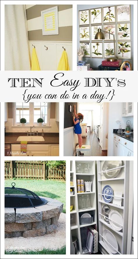 10 Easy Decor & DIY Projects You Can Do In A Day {Or Less!} | 11 Magnolia Lane Diy Home Decor For Apartments, Easy Decor, Diy House Projects, Diy Interior, Home Upgrades, Cool Diy Projects, Diy Home Improvement, Diy Hacks, Easy Diy Crafts