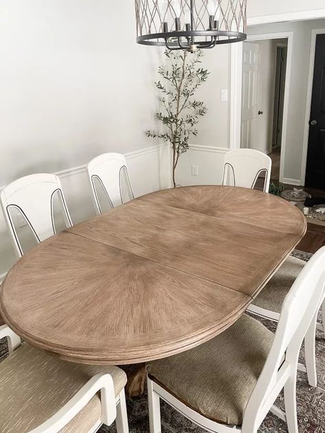 How to Refinish Secondhand Dining Room Chairs | Hometalk Tone Down Orange Wood, Refinish Dining Room Table, Refinished Kitchen Table, Painted Dining Room Table, Dining Room Table And Chairs, Refinished Table, Dining Room Table Makeover, Dining Table Makeover, Hand Furniture