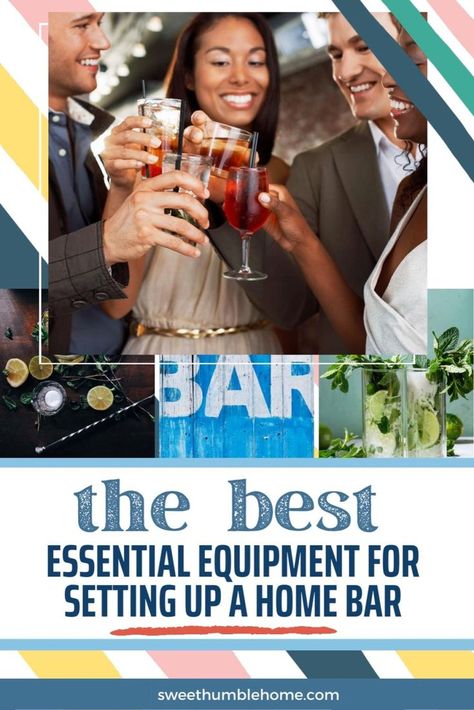 The Bar Necessities - Essential Liquors & Equipment for Setting Up Your Home Bar. Learn exactly what you need for setting up a bar at home. Setting Up A Bar, Bar Necessities, Cocktail Recipes For A Crowd, Home Bar Essentials, Bar At Home, Dinner Party Decorations, Thanksgiving Cocktails, Bourbon Drinks, Gin Drinks