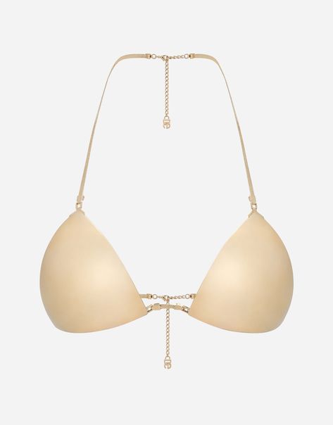 Dolce&Gabbana Rigid decorative metal bra Metal Bra, Decorative Metal, Engraved Logo, Gold Metal, In Italy, Italy, Luxury Fashion, Bra, Chain