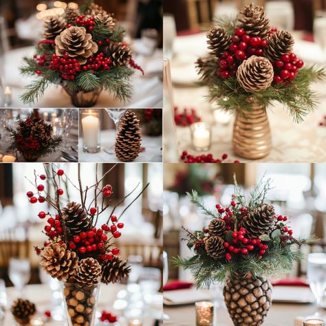 December Wedding Ideas, Cozy December, Christmas Wedding Centerpieces, Christmas Wedding Inspiration, Winter Wedding Planning, Winter Wedding Centerpieces, Gatsby Wedding Theme, Christmas Wedding Decorations, Wedding Party Table