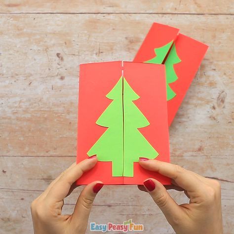 Christmas Cards Handmade Kids, Homemade Christmas Card, Homemade Christmas Tree, Christmas Tree Card, Christmas Cards Kids, Homemade Christmas Cards, Christmas Card Crafts, Christmas Tree Cards, Preschool Christmas