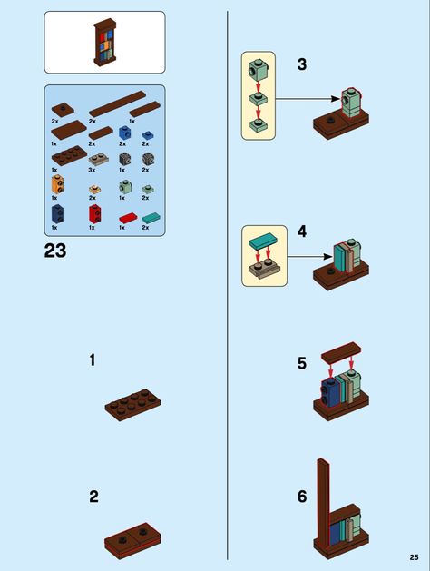 Lego Bookshelf, Lego Bookshop, Lego Creations Instructions, Lego Blueprint, Easy Lego Creations, Lego Furniture, Lego Hogwarts, Lego Accessories, Lego Kits