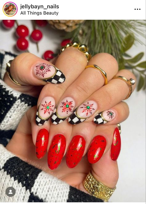 Edgy Christmas Vibe Dec Nails, Edgy Christmas, November Nail Art, November Nail, November Nail Designs, Turkey Nails, Checkered Nails, November Nails, Christmas Vibe