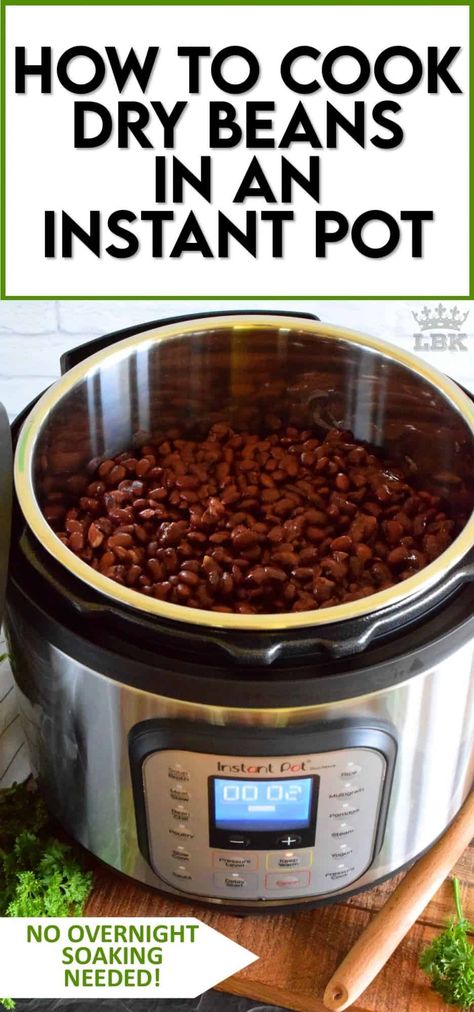 Cook Dry Beans, Instant Pot Beans Recipe, Pressure Cooker Beans, Pot Beans, Dry Beans Recipe, Cooking Dried Beans, Dry Beans, How To Cook Beans, Beans Recipe