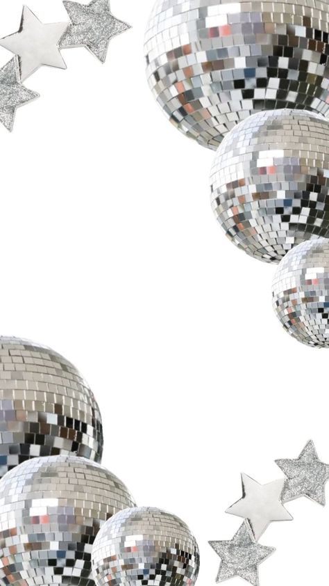 Bday Background, Disco Background, Cute Summer Wallpapers, Cute Blue Wallpaper, Silver Background, Iphone Wallpaper Photos, Phone Wallpaper Patterns, Disco Balls, Black And White Wallpaper