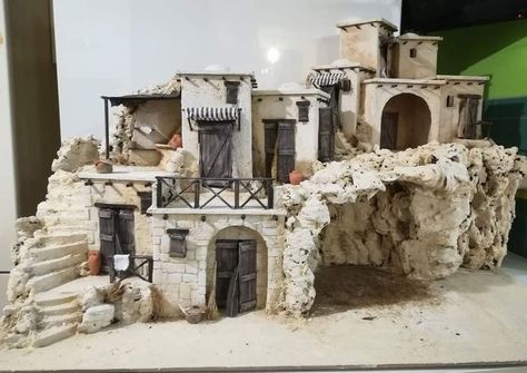 Nativity House, Christmas Nativity Scene Display, Božićne Dekoracije, Christmas Crib Ideas, Nativity Scene Diy, Nativity Scene Display, Bethlehem Christmas, Nativity Stable, Church Christmas Decorations