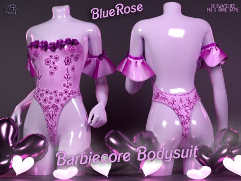 Barbiecore Bodysuit sims4 By Bluerose 3D Fashion TS4CC Sims Cc Bodysuit, Sims 4 Bodysuit Accessory, Sims 4 Pink Clothes, Bodysuit Sims 4, Sims 4 Cc Bodysuit, Sims 4 Silk Dress, Sims 4 Bodysuit, Sims 4 Swimsuit Cc Kawaii, Barbie Colors