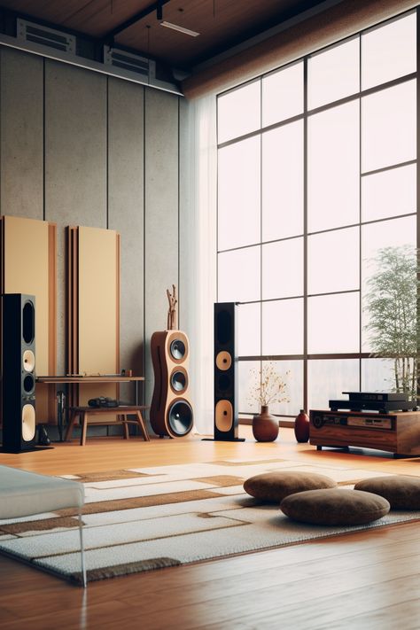 Japanese Listening Room, Japanese Room Ideas, Japanese Style Apartment, 2023 Apartment, Audiophile Room, Japandi Bedroom Design, Japanese Living Room, Interrior Design, Japan Interior