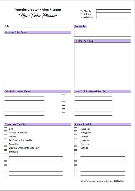 Vlog  Youtube Creator Content Planner, Printable planner, Vlog Organizer, Vlogging Planner, daily planner printable Digital Download only Planner Youtube, Youtube Creator, Free Planner Templates, Weekly Planner Free Printable, Start Youtube Channel, Social Media Content Planner, Instagram Planner, Budget Planner Template, Marketing Planner