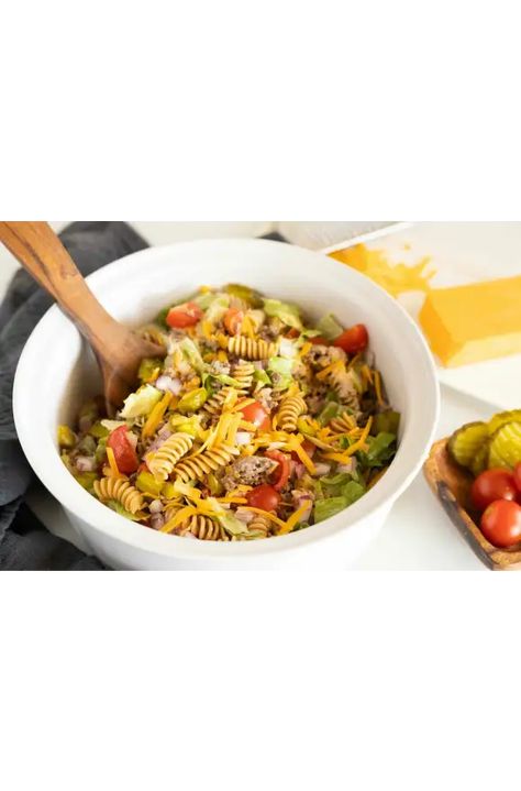 Jimmy Buffett Pasta Salad Jimmy Buffet Cheeseburger In Paradise, Jimmy Buffet Pasta Salad, Macaroni Pasta Salad, Command Cooking, Pasta With Mayonnaise, Cheeseburger In Paradise, French Fried Potatoes, Jimmy Buffet, Savory Salads