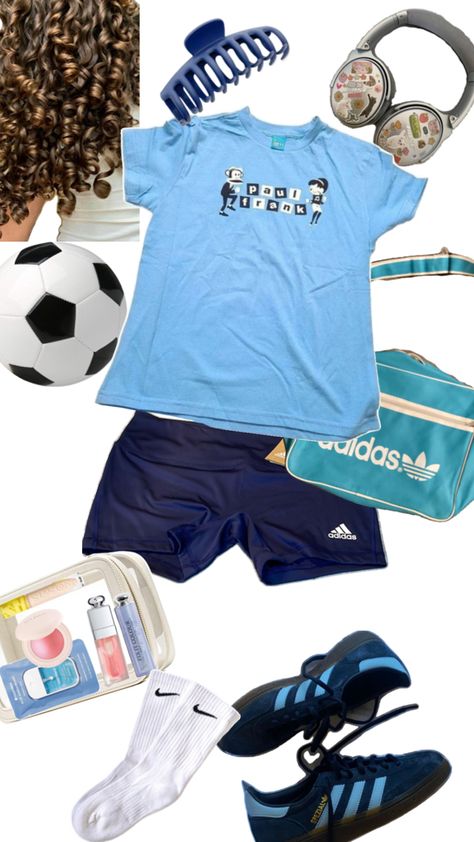 #soccer#girl#blue#curlyhair Color Me, Soccer, Curly Hair Styles, Adidas, Blue