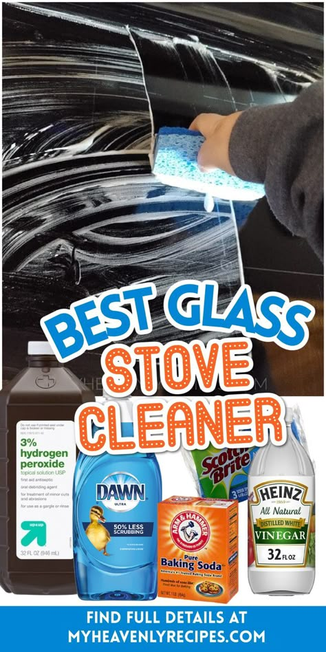 Best Glass Stove Top Cleaner Recipe- DIY cleaner using natural ingredients! DIY stove cleaner recipe to make. Glass Stove Top Cleaner, Dawn Cleaner, Clean Glass Cooktop, Cleaning Glass Stove Top, Stove Cleaner, Rubbing Alcohol Uses, Diy Glass Cleaner, Diy Stove, Stove Top Cleaner