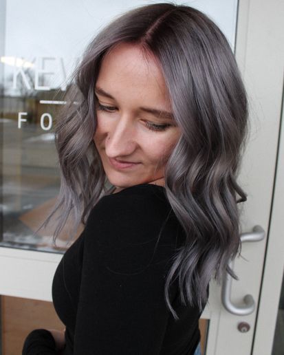 Slaying Slate - Color - Modern Salon Slate Grey Hair Color, Grey Toned Hair, Slate Grey Hair, Hair Color For Brown Eyes, Slate Color, Hair Color Formulas, Silver Grey Hair, Lilac Grey, Blending Gray Hair