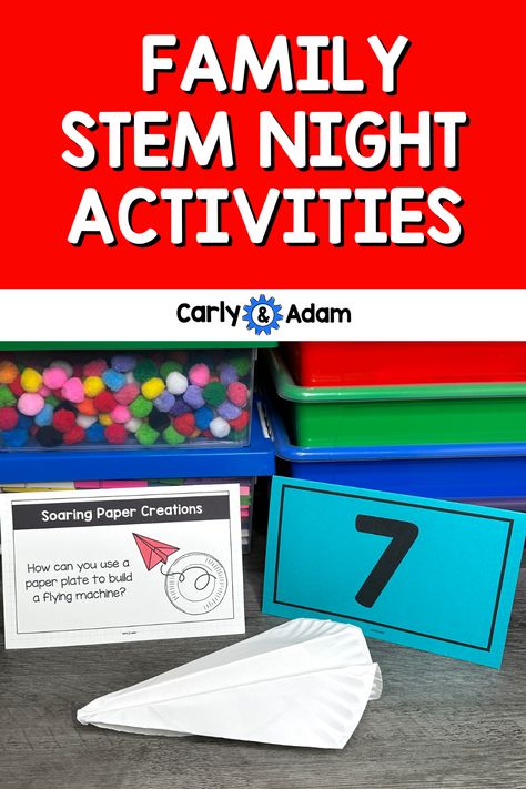 Plan an engaging Family STEM Night or Family STEAM Night with these 12 fun, hands-on and low-prep Family STEM Night Activities! No Prep Steam Activities, School Steam Night, Science Family Night Activities, Steam Night Activities Elementary, Science Night Activities Elementary, Stem Night Activities Elementary, Stem Night Ideas, Stem Night Activities, Steam Activities Elementary