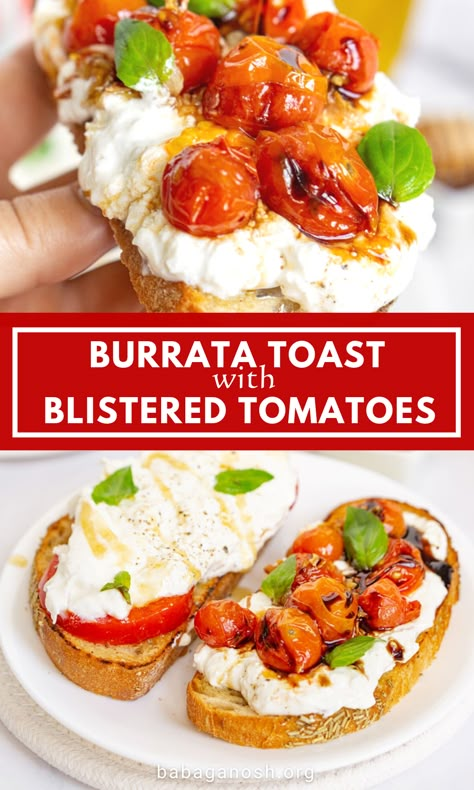 Bursts Toast, Burrata Cheese Toast, Burrata Egg Toast, Burrata And Tomato Toast, Blistered Tomatoes And Burrata, Burrata On Bread, Brushetta Appetizers Burrata, Burrata Caprese Toast, Burrata On Toast