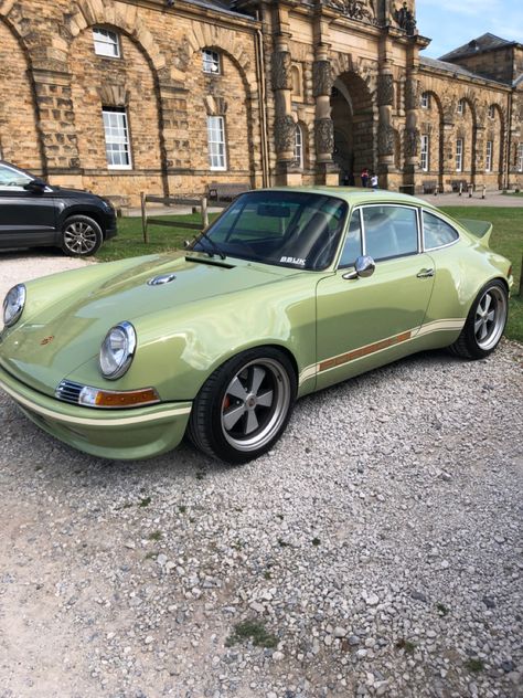 Sage Green Porsche, Sage Green Car, Mint Green Porsche, Olive Green Porsche, Car Colours, Vintage Green Porsche, Car Vibes, Green Old Car, Procreate Ideas