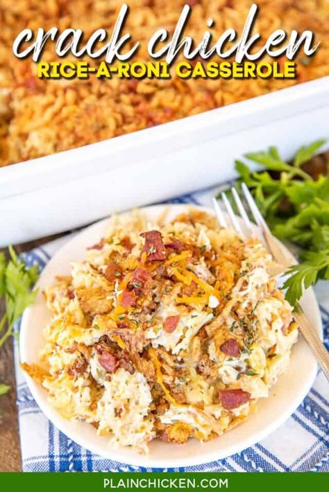 What To Make With Chicken, Chicken Rice A Roni, Chicken Crock Pot Recipes, Chicken Flavored Rice, Hot Chicken Salads, Chicken Crock Pot, Rice A Roni, Chicken Rice Casserole, Main Dish Casseroles