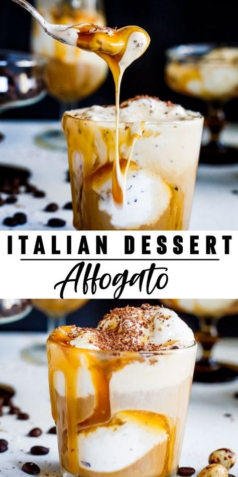 Italian Affogato Recipe, Simple Italian Desserts Easy Recipes, Fall Italian Desserts, Best Italian Desserts, Authentic Italian Dessert Recipes, Italian Baked Goods, Italian Summer Desserts, Desserts For Restaurants, Afogato Desserts