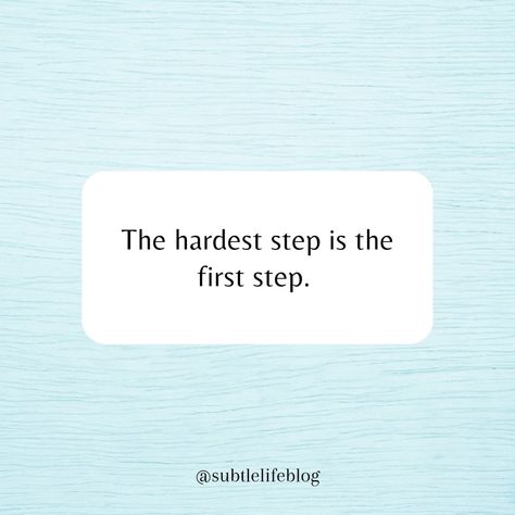 The hardest step is the first step. But when you take that first step with will and determination even the universe supports you ❤✨. New Things, First Step, The Universe, Self Improvement, Self Help, Positive Quotes, Self Care, Self Love, The One