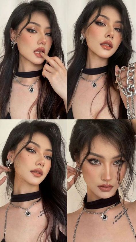 Red Asian Makeup, Baddie Makeup Asian, South East Asian Makeup, Asian Glam Makeup, Asian Glam Make Up, Makeup Ideas For Red Dress, Ateez Makeup, Asian Baddie Makeup, Abg Makeup