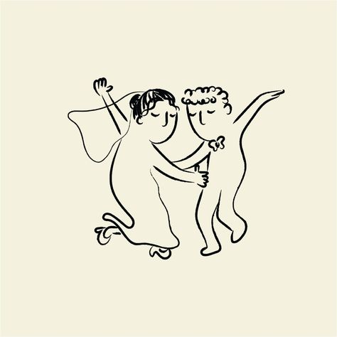 Celebrate your love story with this exquisite hand-drawn illustration of a dancing couple. Designed for wedding invitations, this artwork elegantly captures the romance and joy of a couple's dance. With its intricate details and graceful lines, it adds a sophisticated and personalized touch to your wedding stationery. Perfect for making your invitations truly memorable and unique. Dancing Illustration Couple, Cute Wedding Illustration, Love Illustration Couple Line Art, Vintage Wedding Illustration, Hand Drawn Wedding Invitations Illustration, Wedding Line Drawing, Wedding Invitation Handdrawn, Wedding Drawing Art, Couple Graphic Design