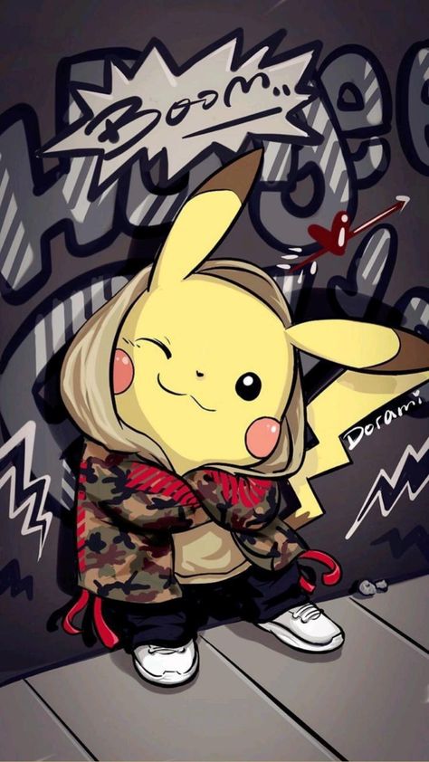 Cartoon Character, Pikachu, Graffiti, Pokemon, Wallpapers, Wall, Pokémon