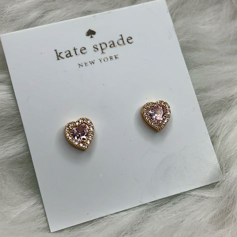 Nwt Kate Spade Pink & Clear Rhinestone Stud Earrings Sephora Dress, Cutest Jewelry, Purple Amethyst Earrings, Glitter Stud Earrings, Pink Stud Earrings, Large Stud Earrings, Cream Earrings, Jewelry Girl, Gold Heart Earring