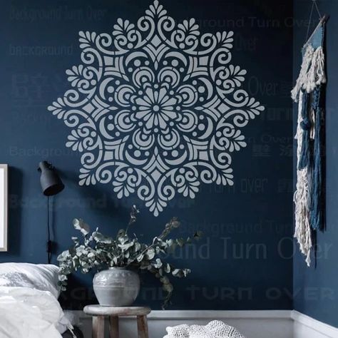 50cm 70cm Stencils Mandala Template Reusable For Decor Templates Painting Walls Geometric Islamic Ethnic Muslim Ornaments S015| | - AliExpress Giant Mandala, Mandala Wall Stencil, Yoga Mandala, Creative Wall Painting, Stencil Painting On Walls, Focal Wall, Easy Diy Decor, Stencil Projects, Mandala Stencils